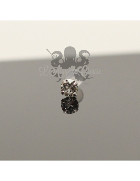 Zircon & argent 925 clipable & labret en bioplast