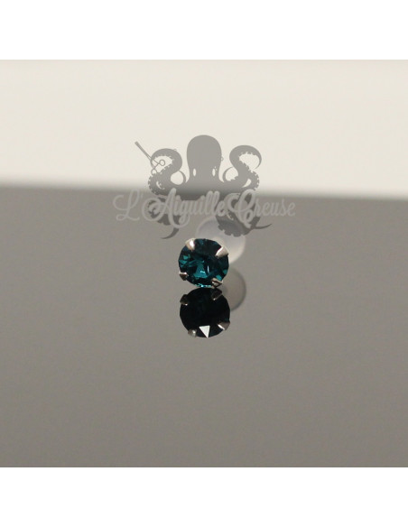 Zircon & argent 925 clipable & labret en bioplast