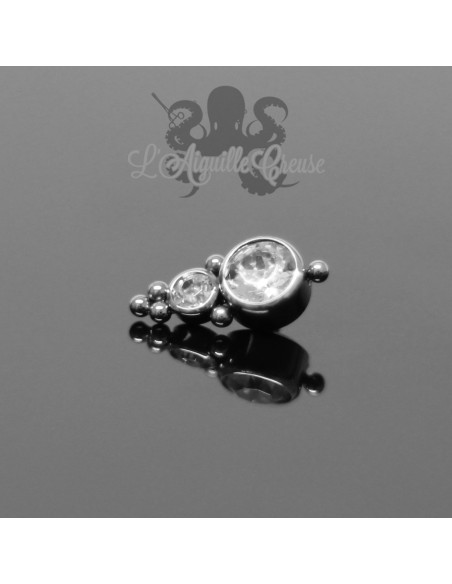 Accessoire en titane orné de Swarovski - pour 1 ou 1.2 mm