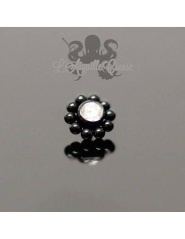 Cristal Swarovski en titane pvd noir pour 1 ou 1.2 mm
