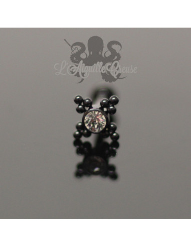 Cristal Swarovski en titane pvd noir pour 1 ou 1.2 mm