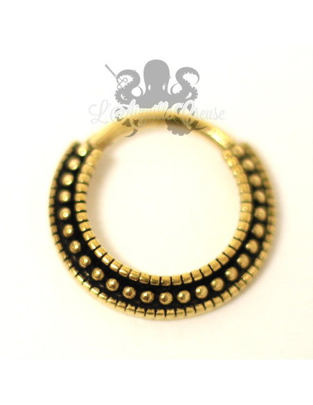 Anneau plaqué or segmenté tribal, ouverture facile