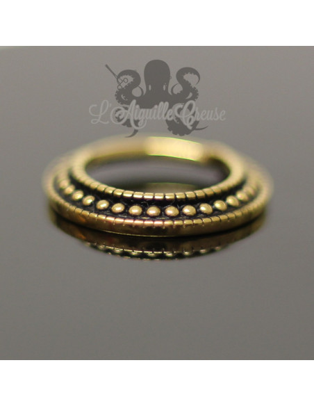 Anneau plaqué or segmenté tribal, ouverture facile