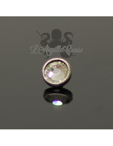 Accessoire pour bijou en 1.6 mm en acier chirurgical & cristal Swarovski - 4 mm