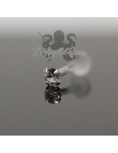 Zircon & argent 925 clipable & labret en bioplast