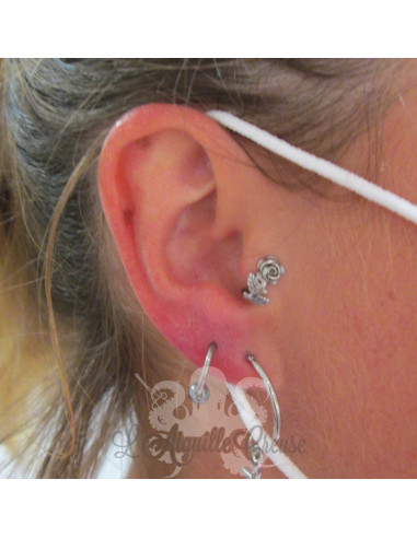 Bijou de cartilage/tragus Rose