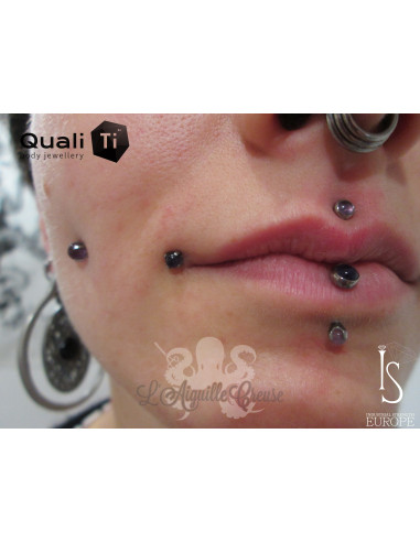 Accessoire QualiTi en titane & Améthyste de 3 mm , pour 1.2 mm