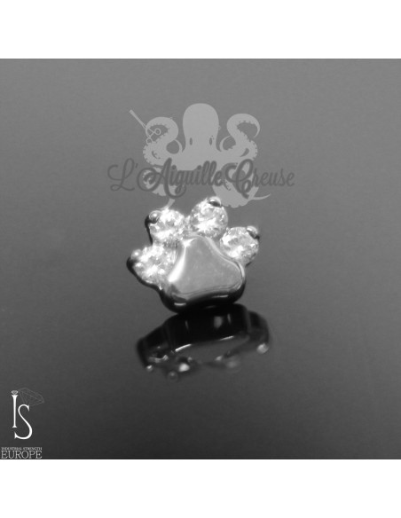 Patte de chat orné de cristaux Swarovski en titane IS pour 1 ou 1.2 mm