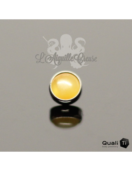 Cabochon d'Ambre jaune QualiTi en titane - pour 1.2 mm