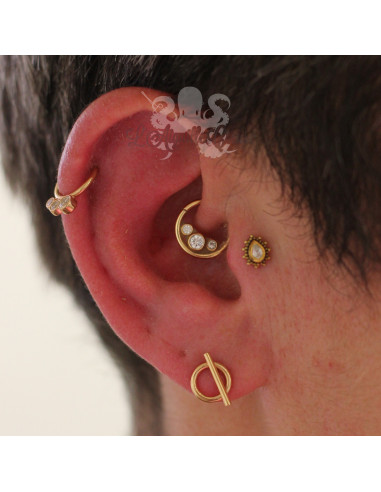 Marquise en Or 18 carats & zircon Swarovski, pour bijou en 1 ou 1.2 mm(G18K-IASGN-38)