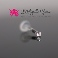 Zircon rond en or blanc 18k 2