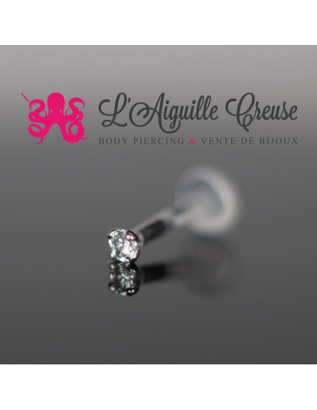 Zircon rond de 2mm en or blanc 18k