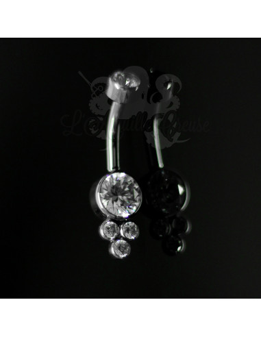 Bijou de nombril Swarovski et titane Devil Heart