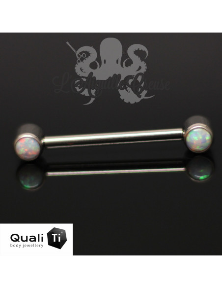 Bijou de téton QualiTi en titane & Opales synthétiques - Threadless