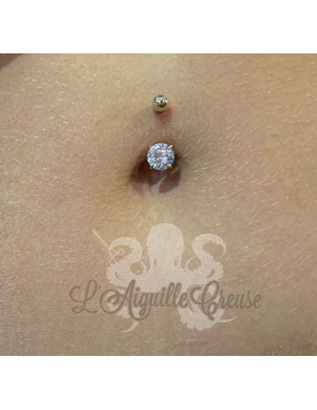 Bijou en Or & Zircon rond