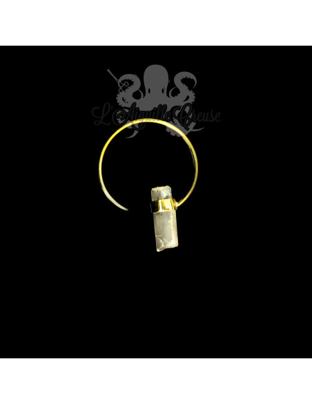 Boucle d'oreille / Accessoire pour tunnel, en Bronze & son cristal