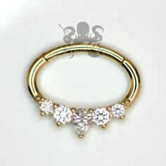 Anneau articulé en or jaune 18 carats & Swarovski 2