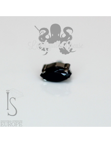 "Marquise" Cristal Swarovski en titane griffé IS pour 1 ou 1.2 mm