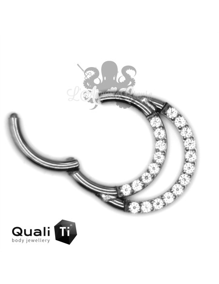 Anneau en titane et zircons cubiques - QualiTi