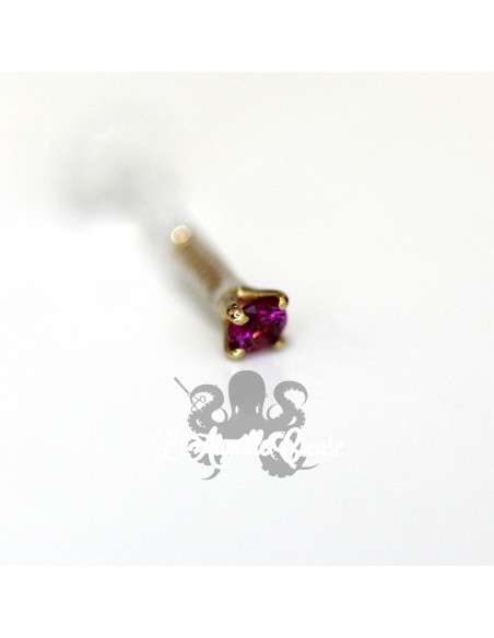 Rubis griffé d'or jaune 18 carats