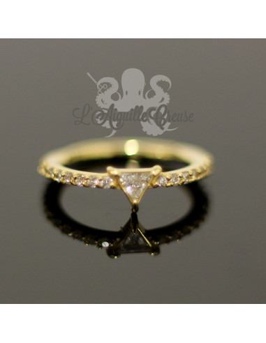 Anneau articulé en or jaune 18 carats & Swarovski