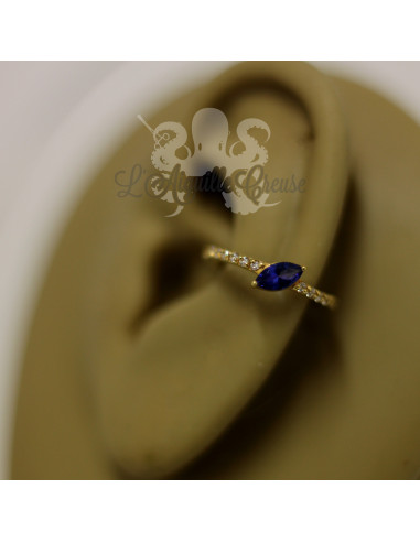 Anneau articulé en or jaune 18 carats & Swarovski