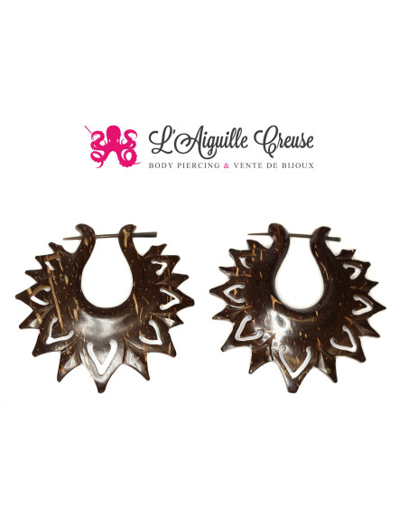 Paire de boucles d'oreilles en bois