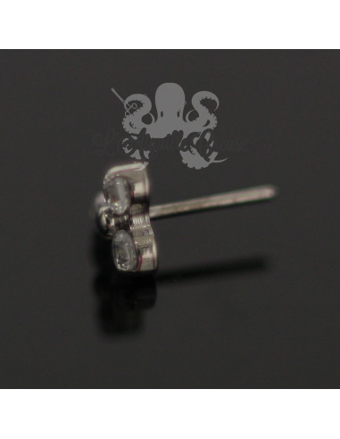 Accessoire en titane orné de trois cristaux Swarovski Threadless