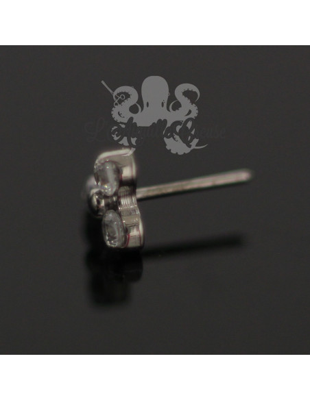 Accessoire en titane orné de trois cristaux Swarovski Threadless