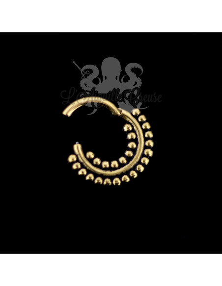 Anneau segmenté éthnique pvd or, ouverture facile