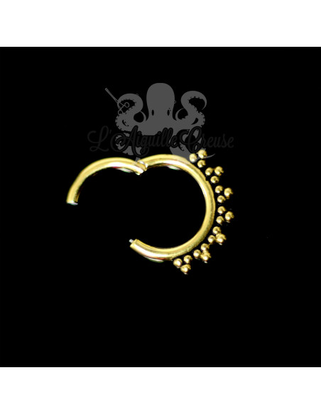 Anneau segmenté éthnique pvd or, ouverture facile