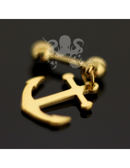 Bijou de cartilage Ancre plaqué or