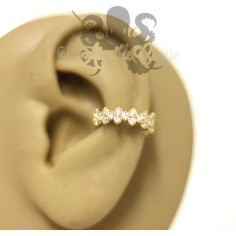 Anneau articulé en or jaune 18 carats & Swarovski 2