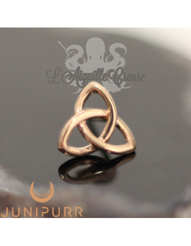 Gold Celtic Knot en or rose 14 carats Threadless Junipurr