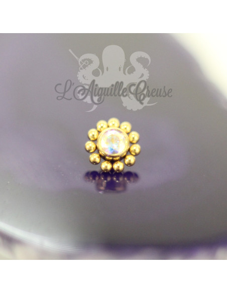 Cristal Swarovski en titane pvd or pour 1 ou 1.2 mm