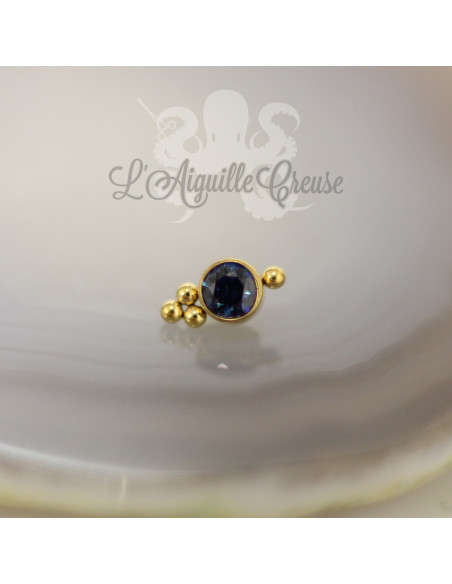 Cristal Swarovski en titane pvd or pour 1 ou 1.2 mm