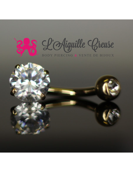 Bijou en Or & Zircon rond