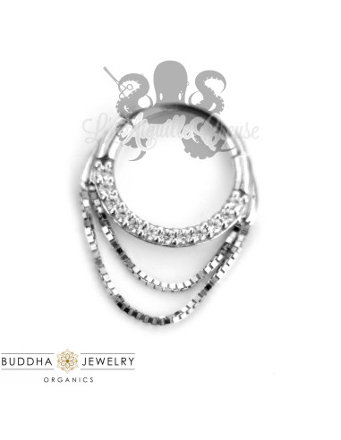 Anneau en or blanc 14 carats Buddha