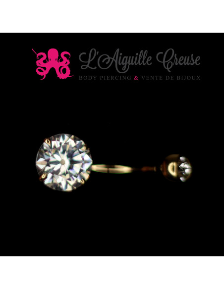 Bijou en Or & Zircon rond