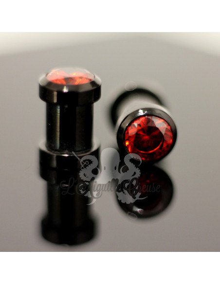 Plug en acier 316L pvd noir