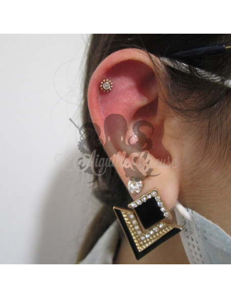 Cristal Swarovski en titane pvd or rose pour 1 ou 1.2 mm