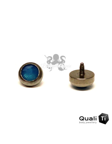 Accessoire QualiTi en zircon bleu des caraibes et titane - pour 1.6 mm