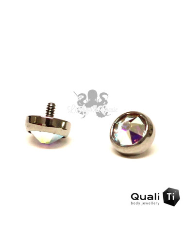 Accessoire QualiTi en zircon blanc irisé et titane - pour 1.6 mm