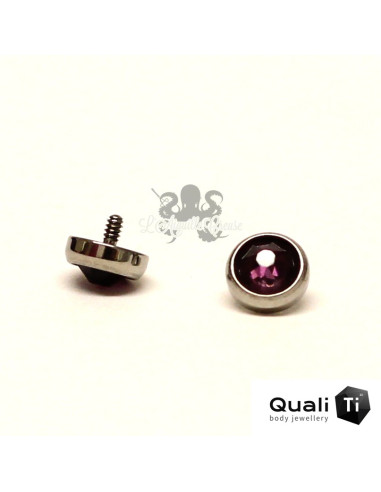 Accessoire QualiTi en zircon améthyste et titane - pour 1.6 mm