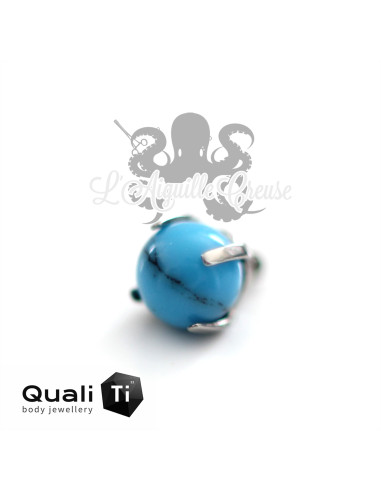 Accessoire QualiTi en titane &  fausse Turquoise de 3 mm , pour 1.2 mm