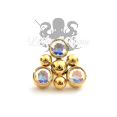 Cristal Swarovski & titane pvd or pour 1 ou 1.2 mm 2