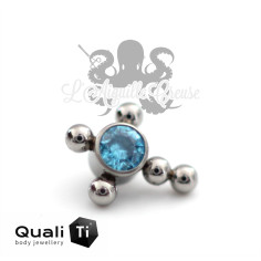 Croix QualiTi en titane et zircon cubique - pour 1.2 mm 2