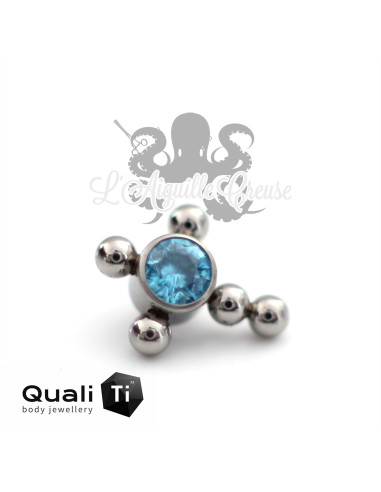 Croix QualiTi en titane et zircon cubique - pour 1.2 mm