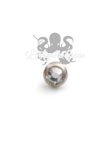 Accessoire pour bijou en 1.6 mm en acier chirurgical & cristal Swarovski - 3 mm