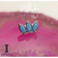 Marquise Invictus en titane et zircons cubiques - pour 1.2 mm 2